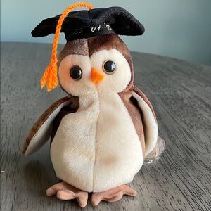 TY Beanie Baby Graduation Owl Plush Toy - Wise